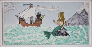 Kouzaros Spyros,   The Mermaid, oil on canvas, 40Χ80